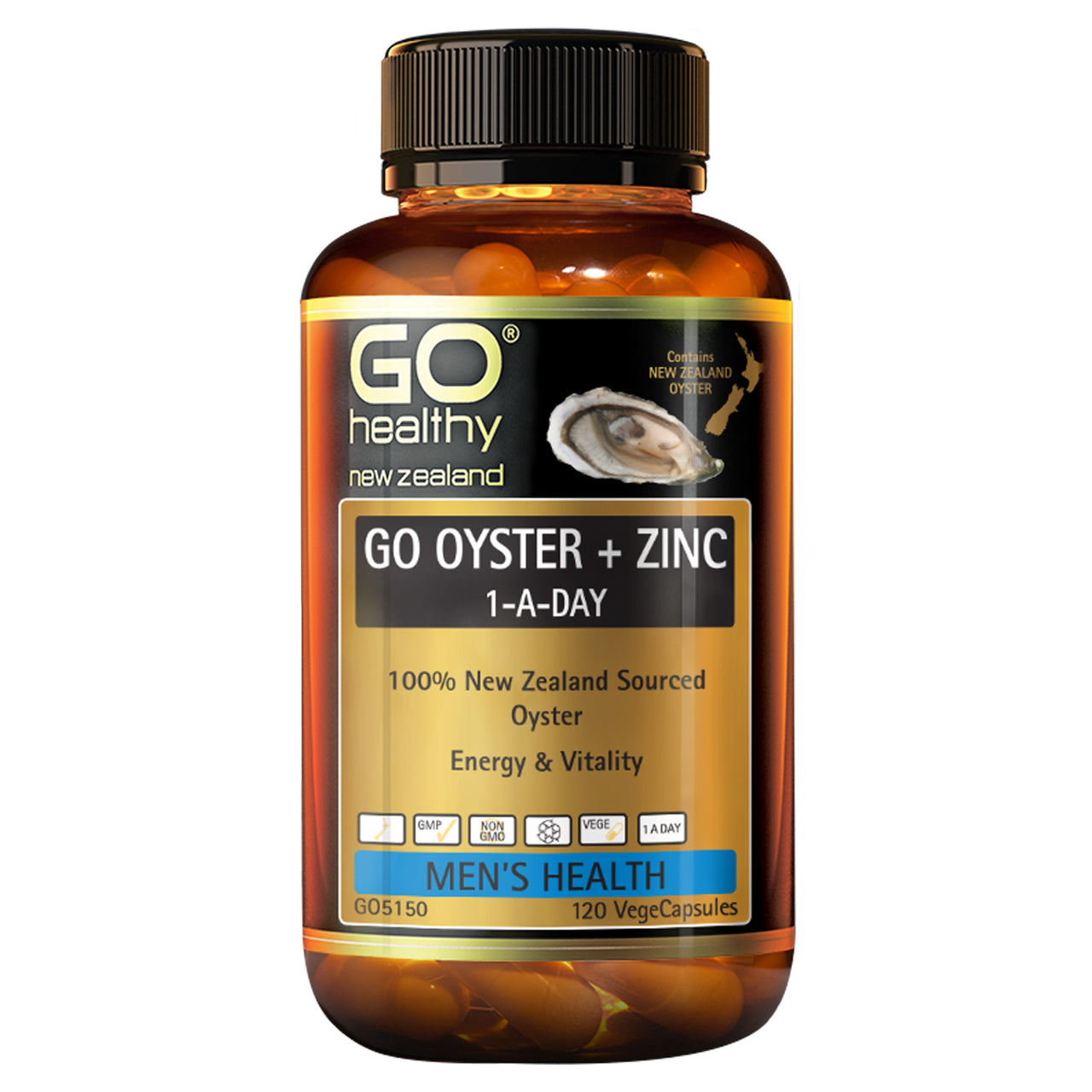 GO HEALTHY Go Oyster + Zinc 1-A-Day 120 vegecaps