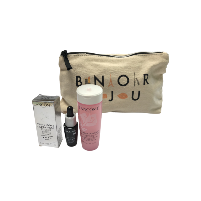 Lancome Bonjour 4-Piece gift set with Fabric make-up Bag