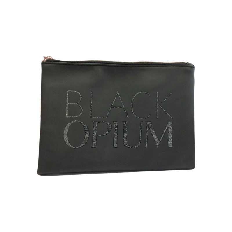 YSL (Yves Saint Laurent) Black Makeup Bag with a 9.5ml Black Opium Perfume spray