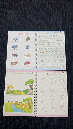 Large Reusable Handwriting Magic Practice Workbook Set (4 Books )