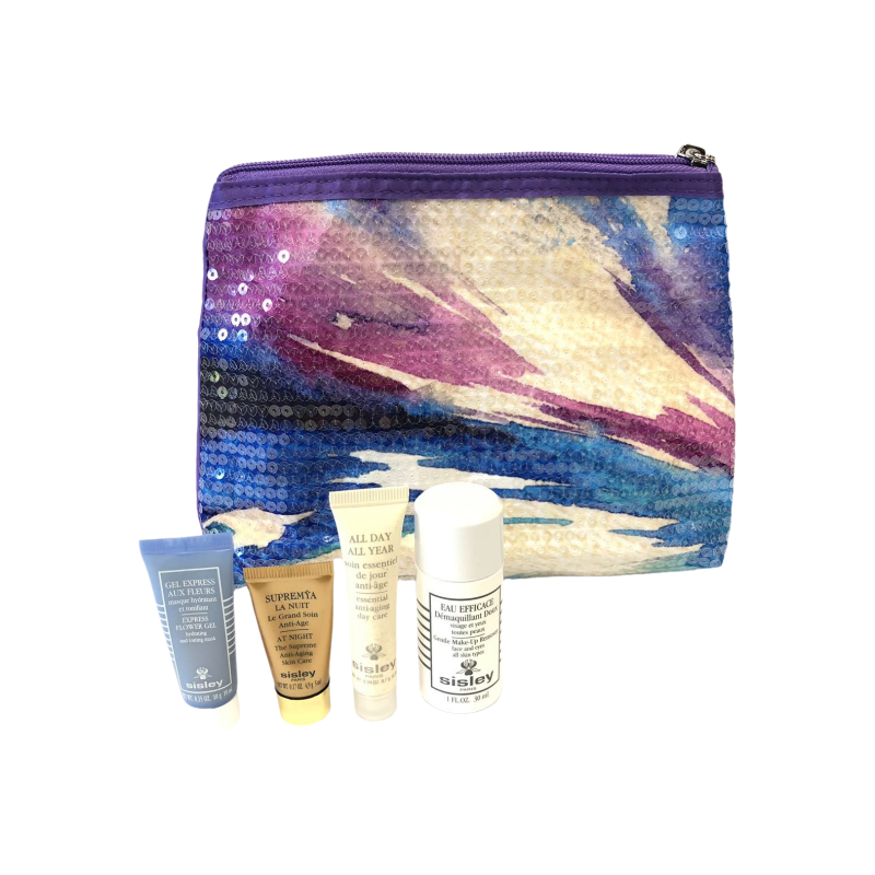 Sisley Four-Piece Travel Set + Makeup Bag