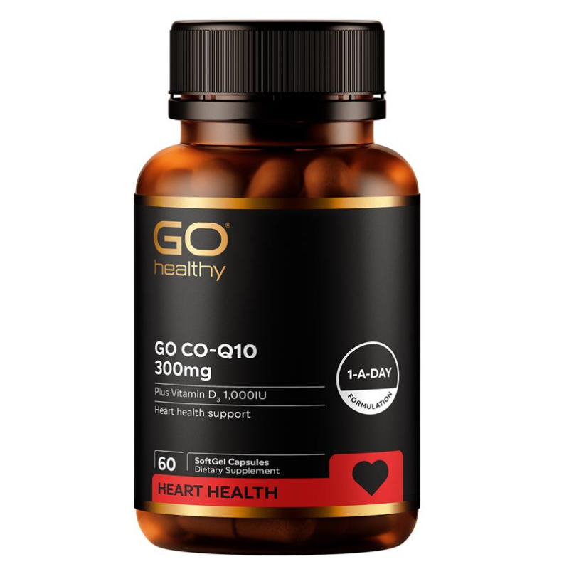 GO Healthy Co-Q10 300mg Plus Vitamin D3 1,000IU 60 Capsules