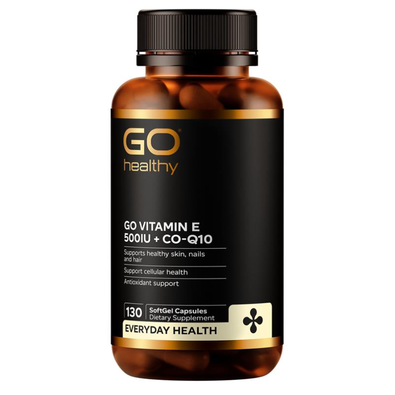 GO Healthy Vitamin E 500IU + CoQ10 130 VegeCapsules