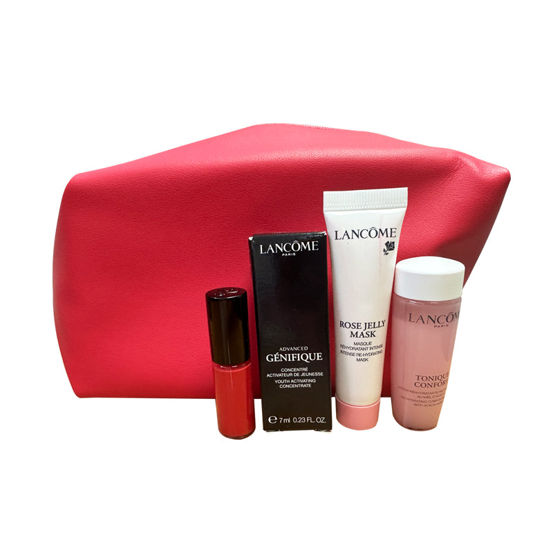 Lancome Pink Makeup Bag 4-piece set