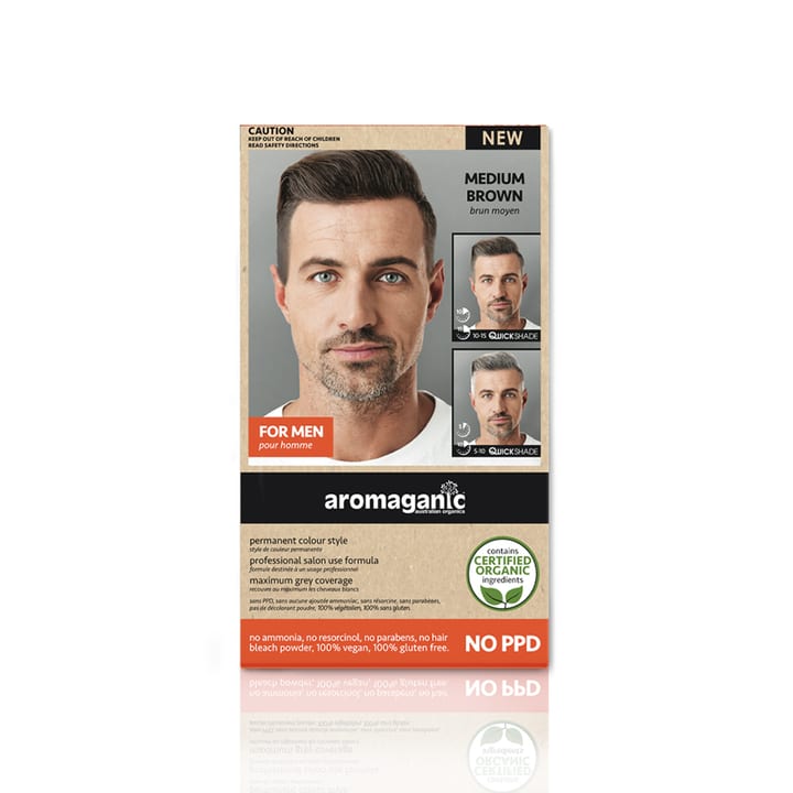 Aromaganic Men's 4.0N Medium Brown Hair Colour 100g