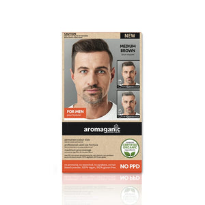 Aromaganic Men's 4.0N Medium Brown Hair Colour 100g