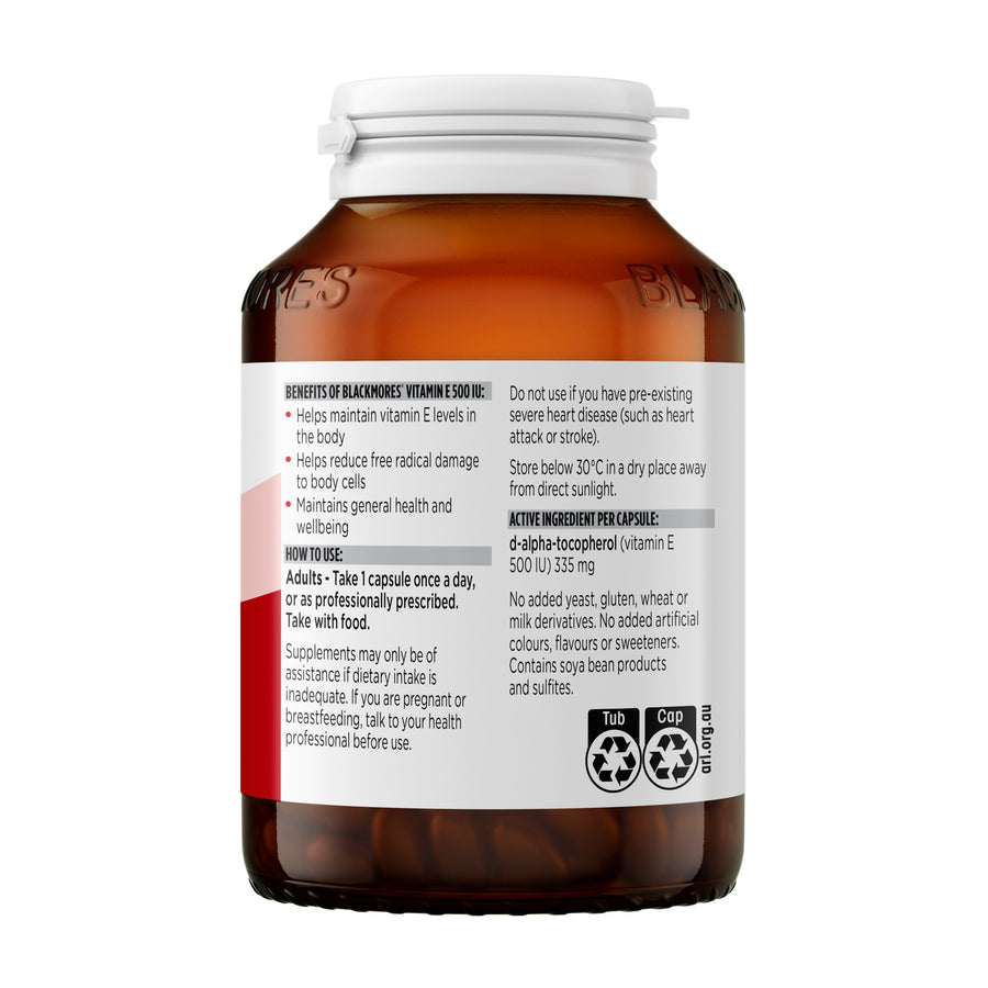 Blackmores Vitamin E 500IU 150 Capsules product image