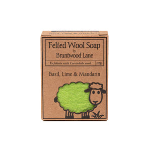 Bruntwood Lane Felted Wool Soap Basil, Lime & Mandarin 100g