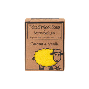 Bruntwood Lane Felted Wool Soap Coconut & Vanilla 100g