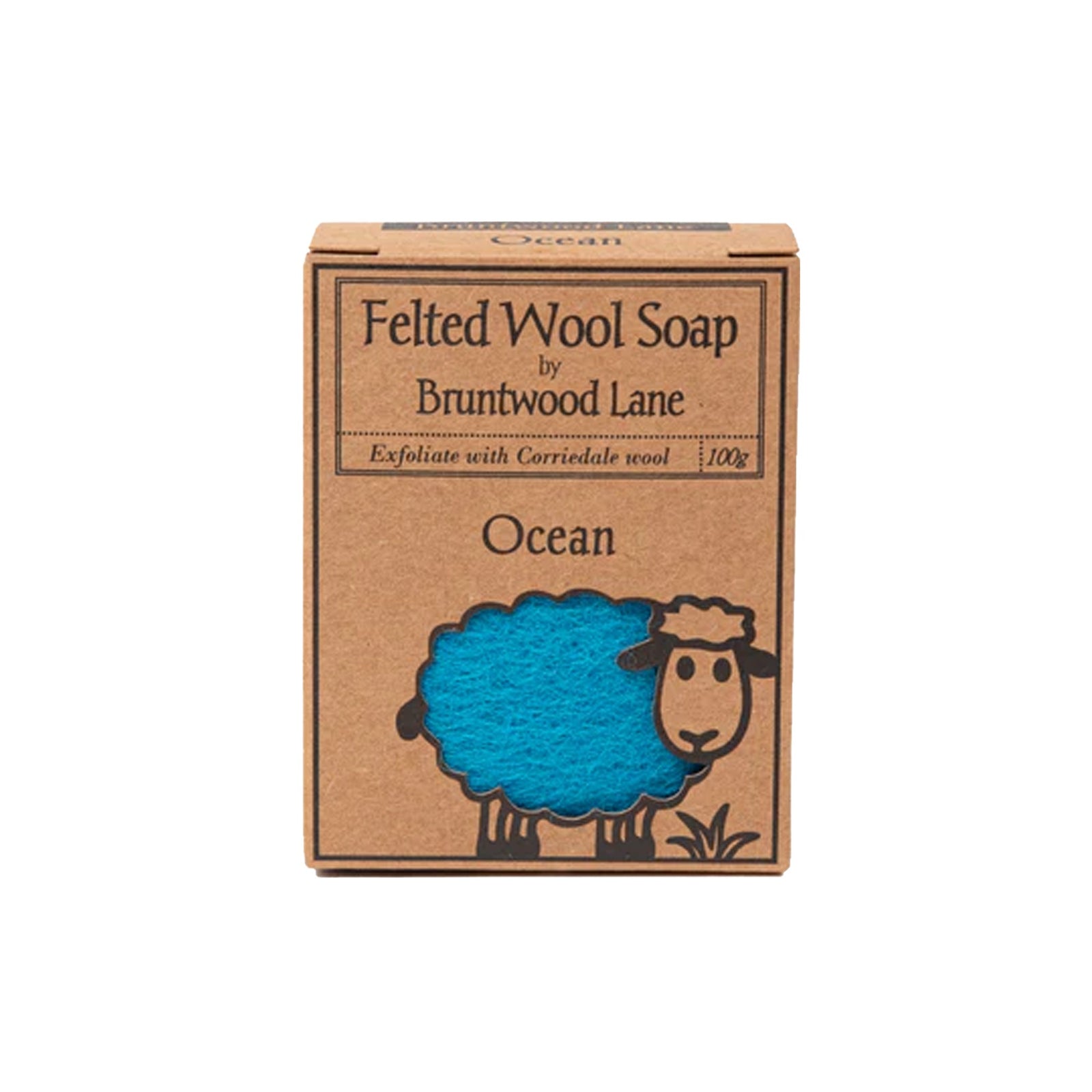 Bruntwood Lane Felted Wool Soap Ocean 100g