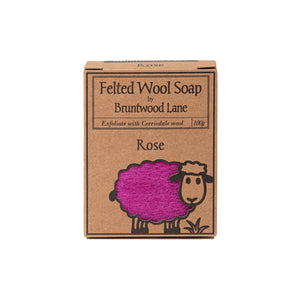 Bruntwood Lane Felted Wool Soap Rose 100g
