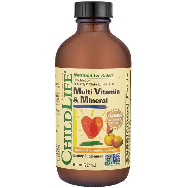 ChildLife Multi Vitamin & Mineral Natural Orange/Mango Flavour Liquid Formula 237ml