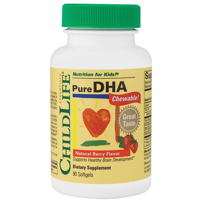 ChildLife Pure DHA Natural Berry Flavour 90 Chewable Softgels (Fish Gelatin) main image 1