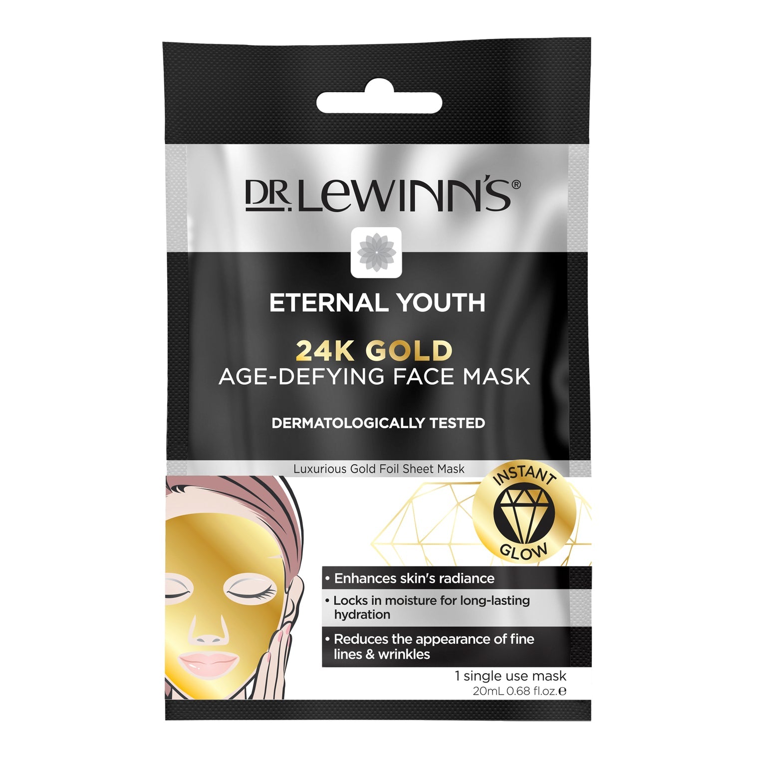 Dr. LeWinn's Barrier Protect 24K Gold Hydrating Face Mask 1 Pack product image 1