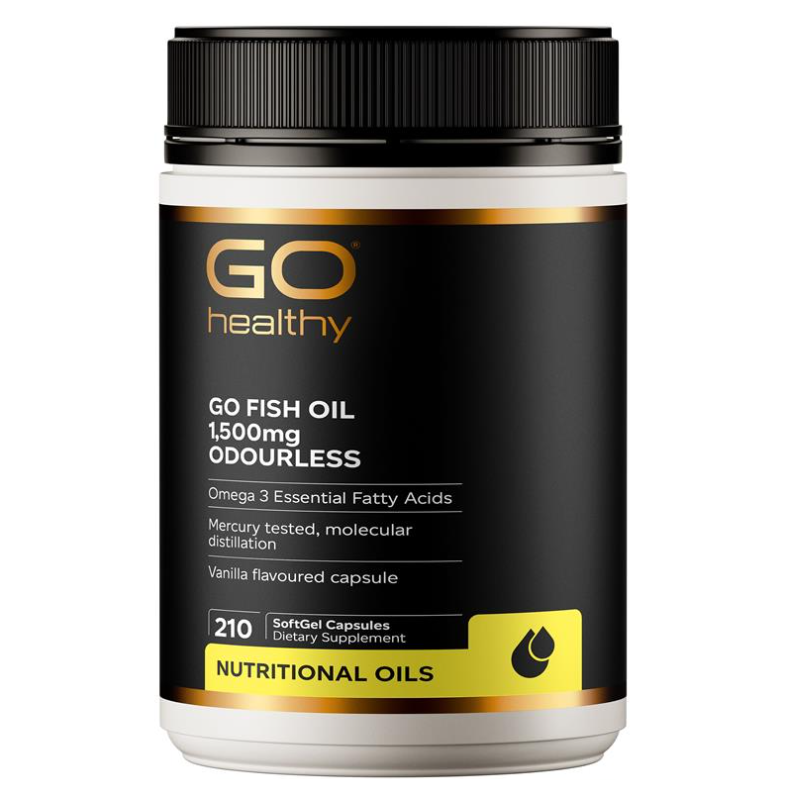GO Healthy Fish Oil Odourless 1,500mg 210 Capsules