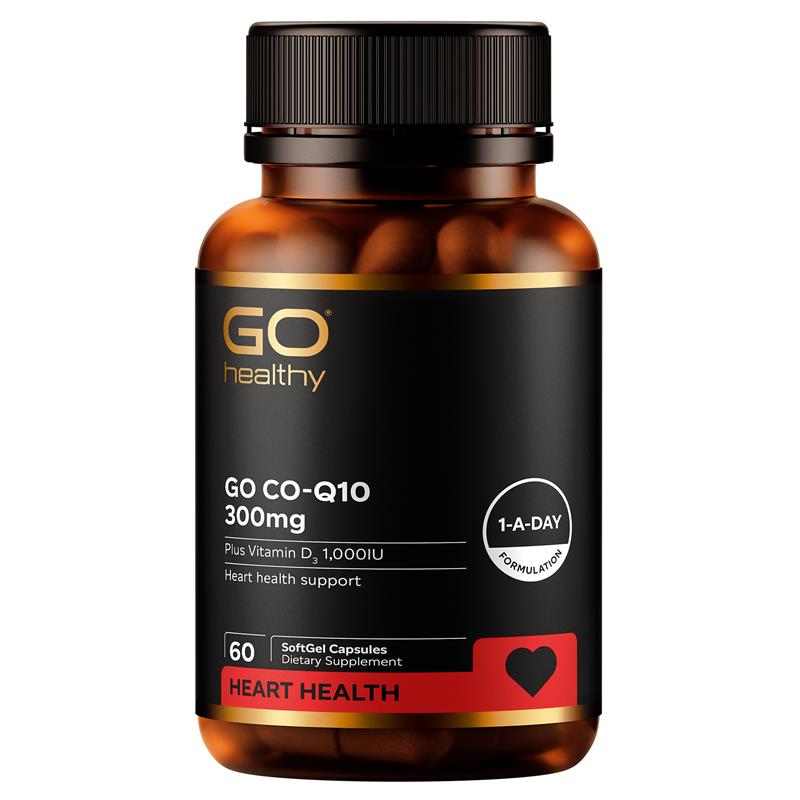 GO Healthy Co-Q10 300mg Plus Vitamin D3 1,000IU 60 Capsules