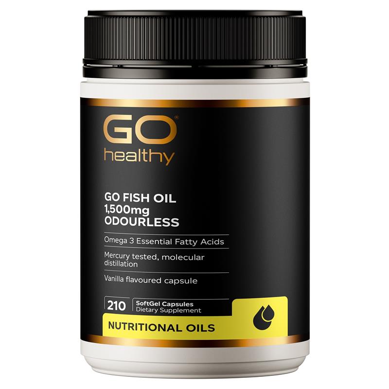 GO Healthy Fish Oil Odourless 1,500mg 210 Capsules