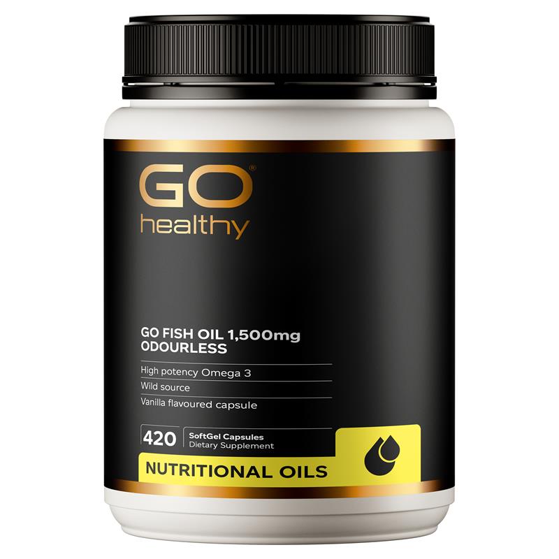 GO Healthy Fish Oil Odourless 1,500mg 420 Capsules