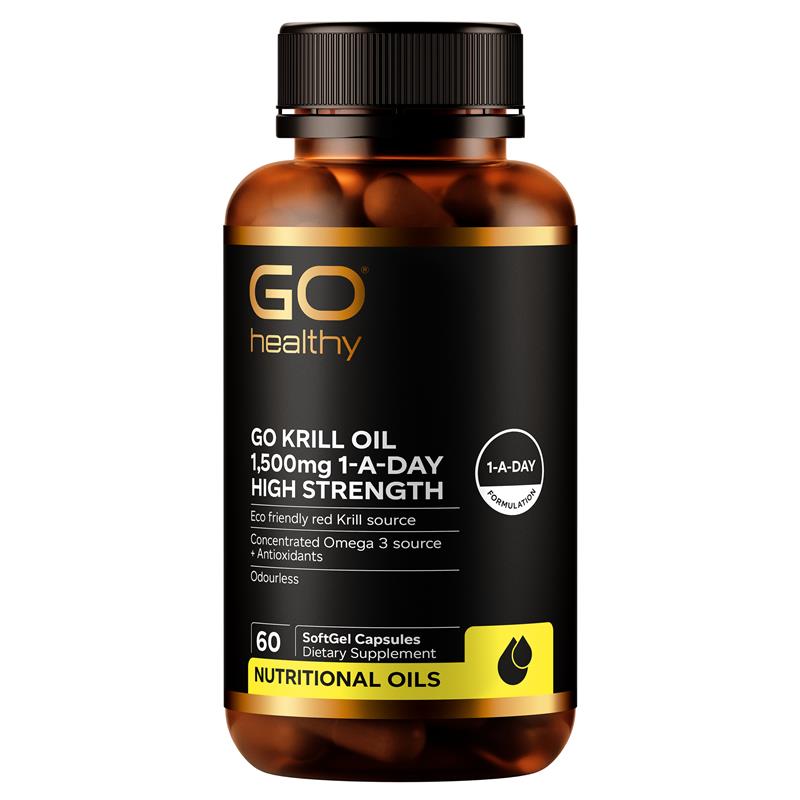 GO Healthy Krill Oil 1,500mg 1-A-Day High Strength 60 Capsules