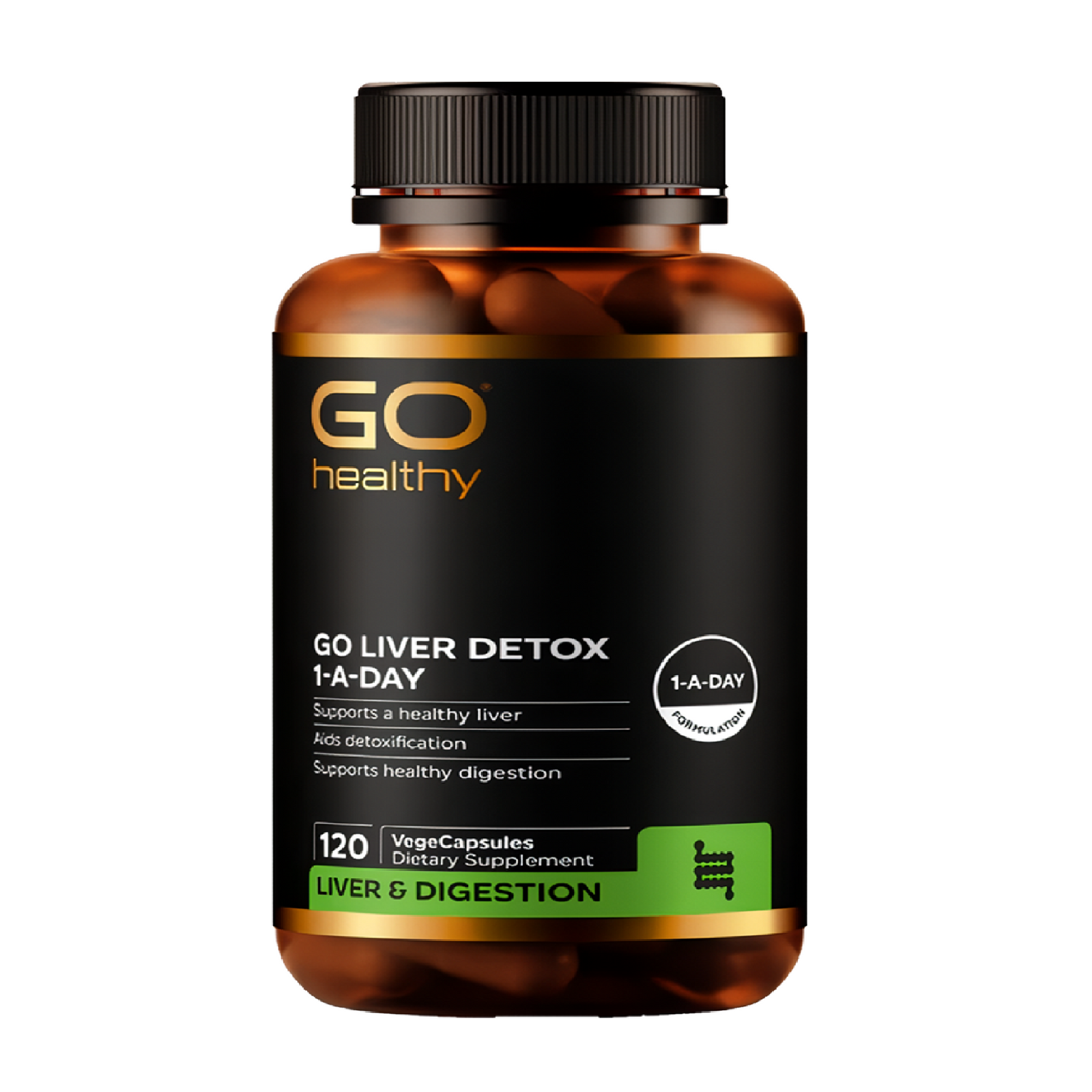 GO Healthy Liver Detox 1-A-Day 120 VegeCapsules