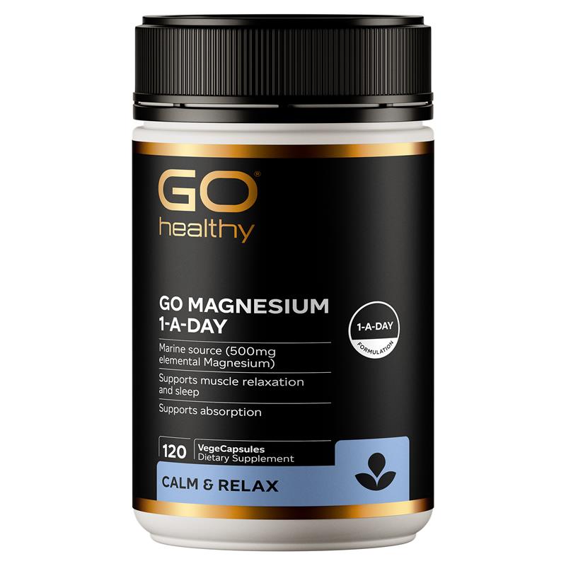 GO Healthy Magnesium 1-A-Day 500mg 120 VegeCapsules