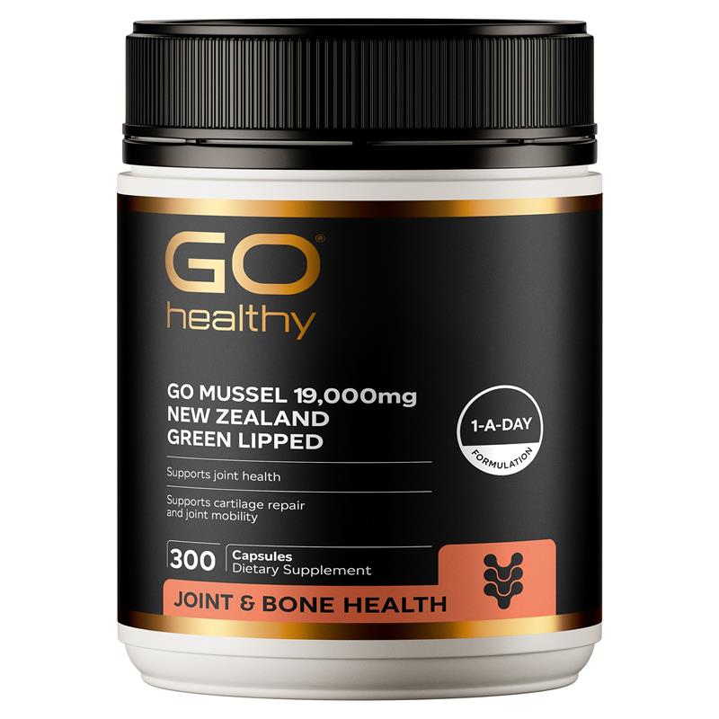 GO Healthy Mussel 19,000mg New Zealand Green Lipped 300 VegeCapsules