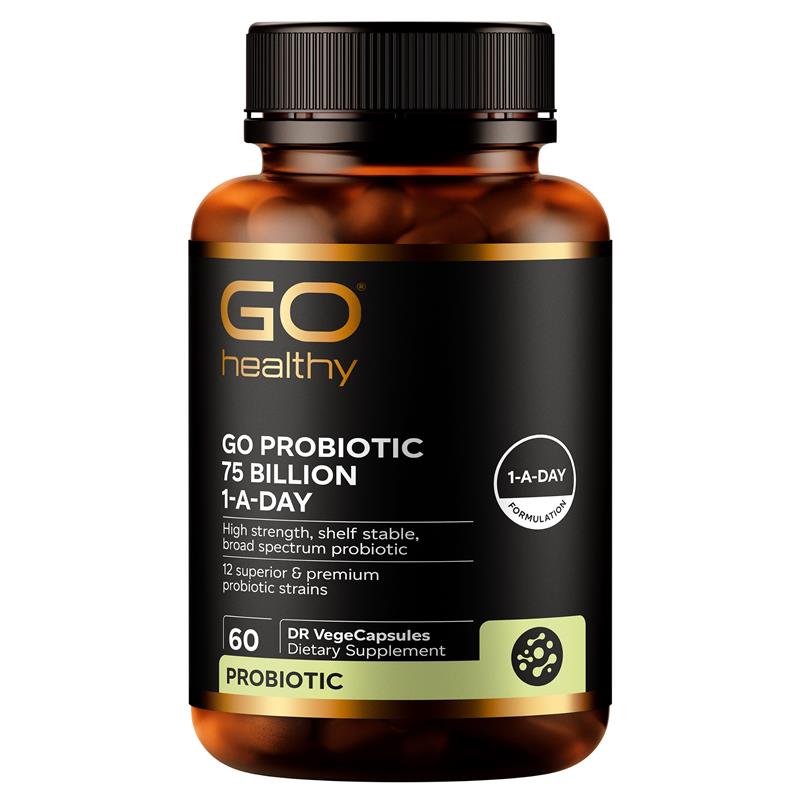 GO Healthy Probiotic 75 Billion 1-A-Day 60 VegeCapsules