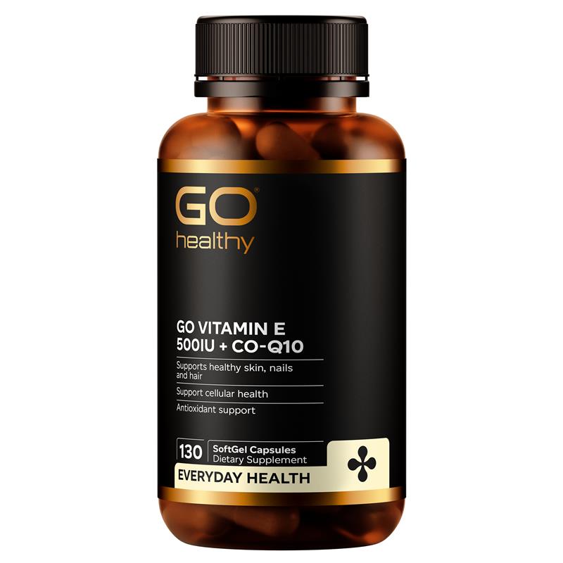 GO Healthy Vitamin E 500IU + CoQ10 130 Softgel Capsules