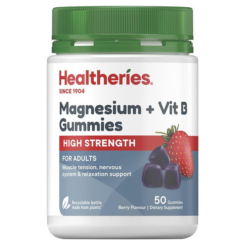Healtheries Adult High Strength Magnesium + Vit B 50 Gummies