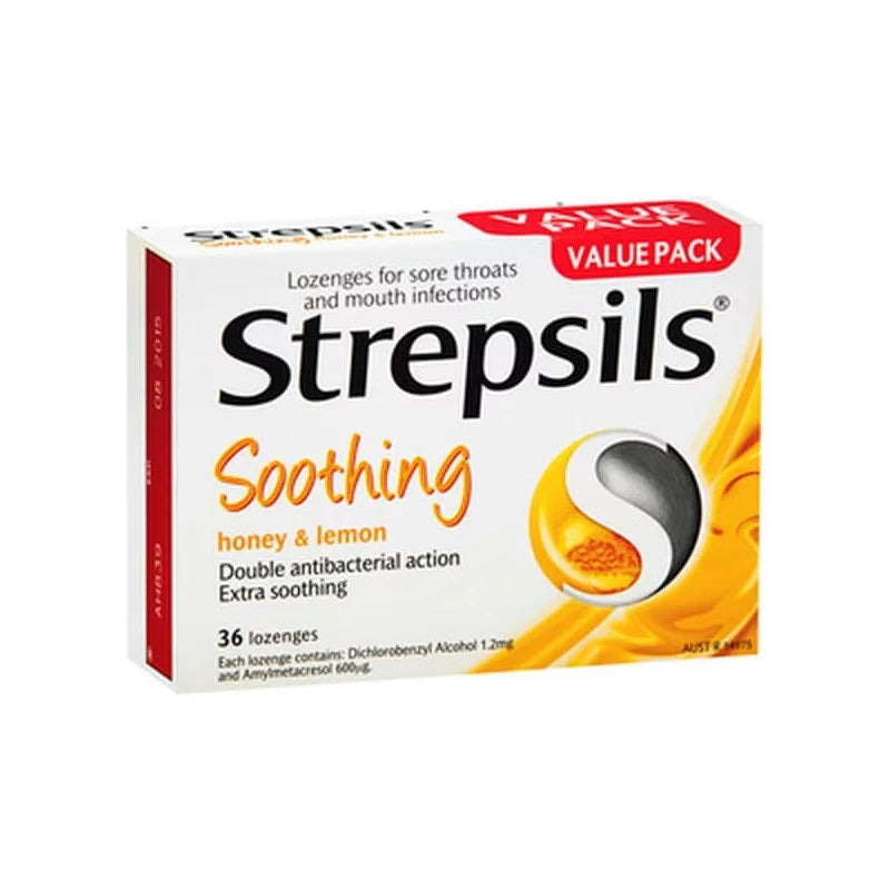 STREPSILS SOOTHING HONEY AND LEMON 36 LOZENGES