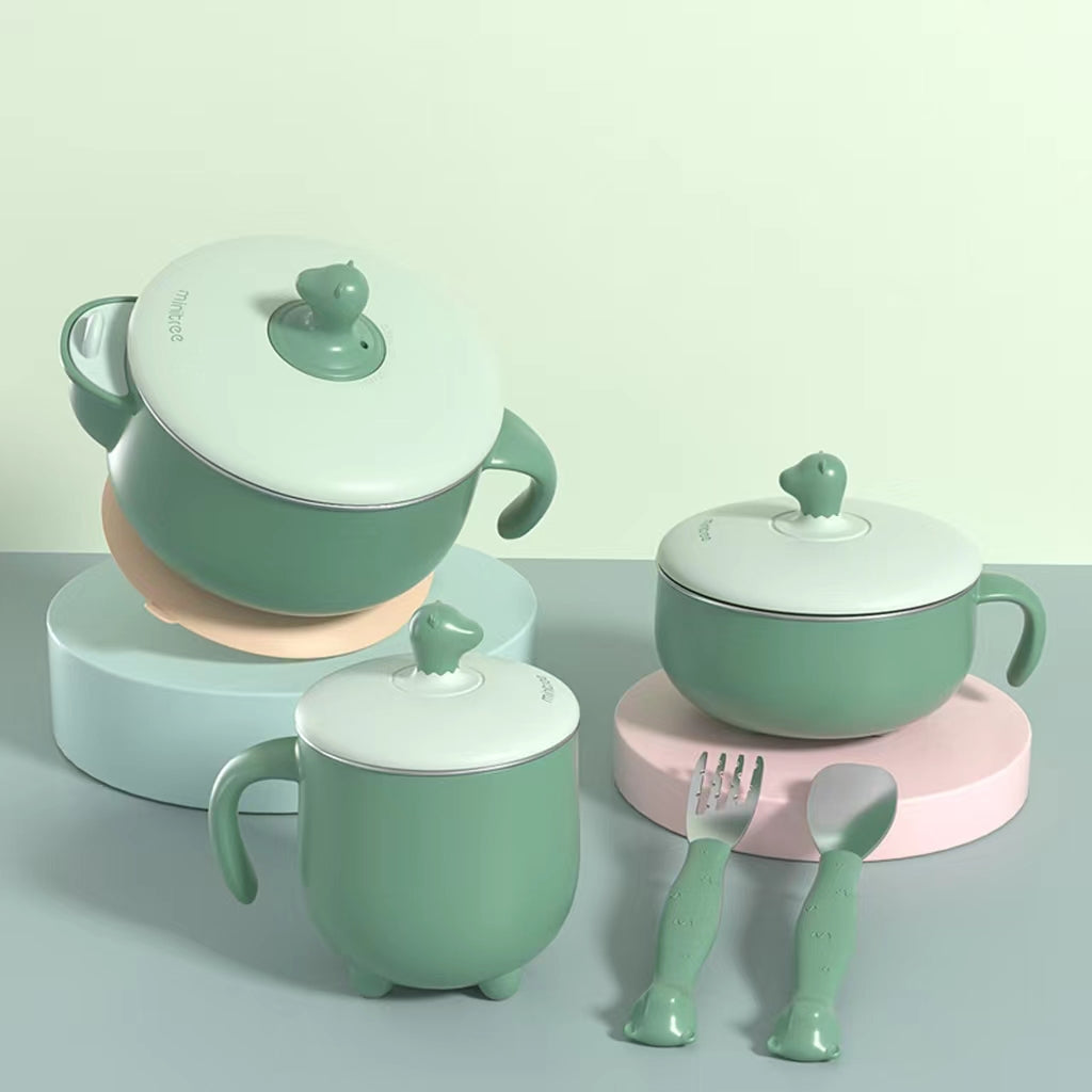 Children's tableware five-piece stainless steel with food bowl