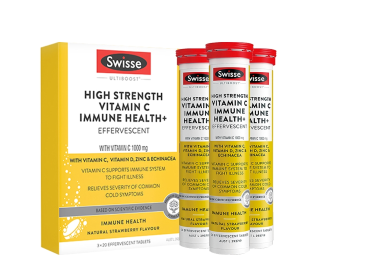 Swisse High Strength Vitamin C Effervescent 1000mg Tablets 60