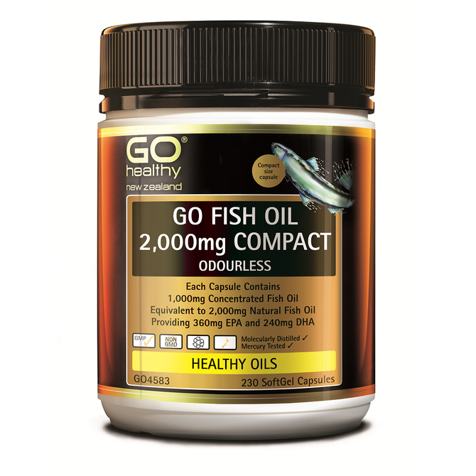 Go Healthy Fish Oil 2000mg Compact Odourless 230 Capsules