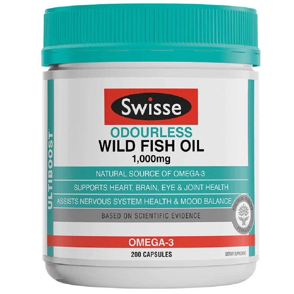 Swisse Ultiboost Odourless Wild Fish Oil 1000mg 200 Capsule
