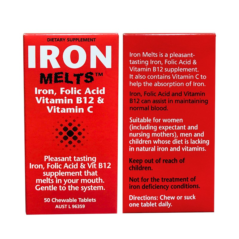 Clinicians Iron Melts Tablets 100mg (50 Tablets)