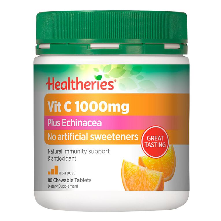 Healtheries Vitamin C + Echinacea 1000mg Chewable 80s