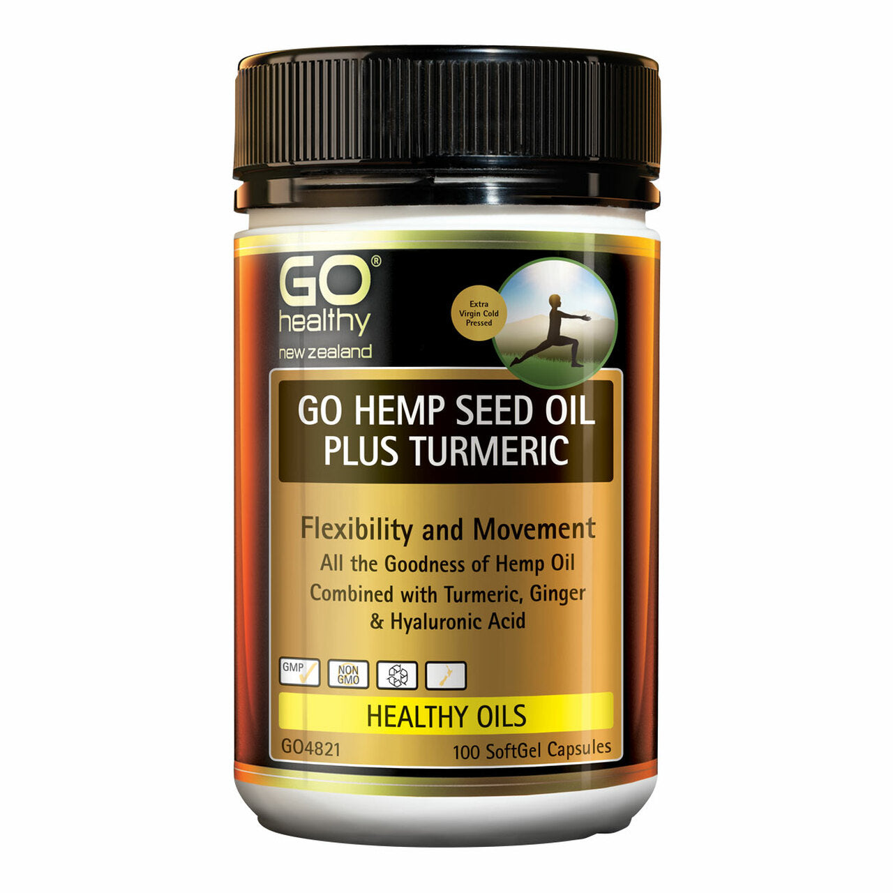 GO HEALTHY GO Hemp Seed Oil Plus Turmeric 100 softgels