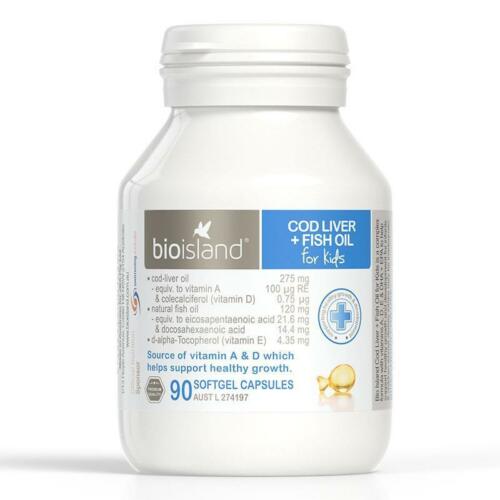 Bio Island Cod Liver + Fish Oil Kids 90 Capsules